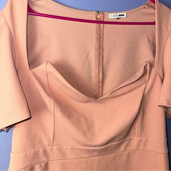 Fashion Nova Blush Pink Puff Sleeve Mini Dress. Women’s Plus Size - Picture 6 of 8